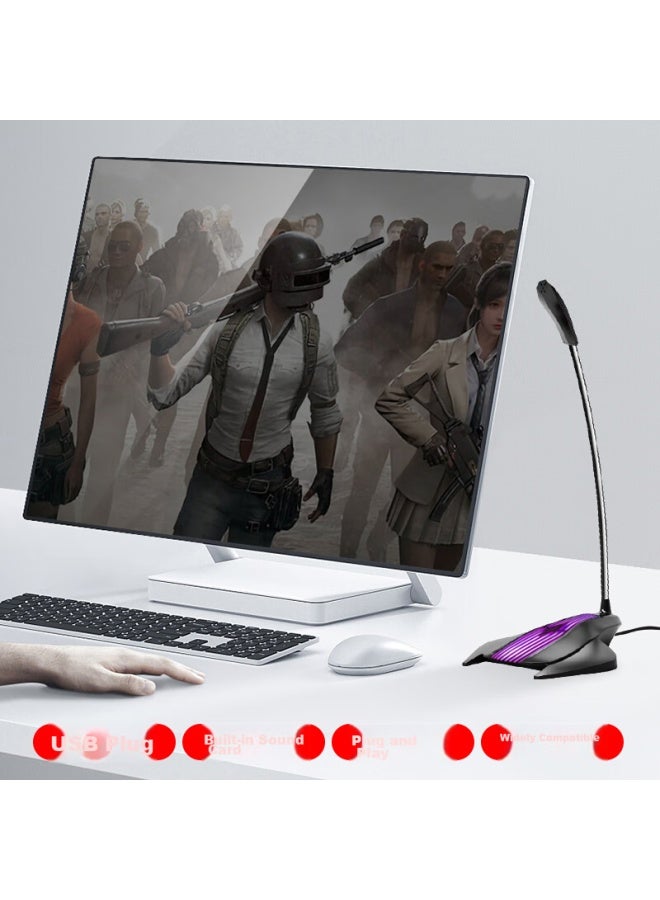 Sast Ok-63 Computer Microphone, Gaming Voice Desktop Conference Host Pubg, Compatible With Desktop And Laptop Computers, Condenser Microphone, Usb Version - Image 2