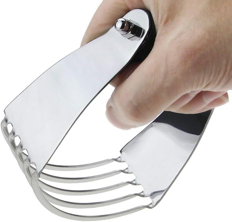 AZOFIA Dough Blender, Professional Heavy Duty Stainless Steel Pastry Dough Cutter Butter Cutter with Blades (1, Black) - Image 4