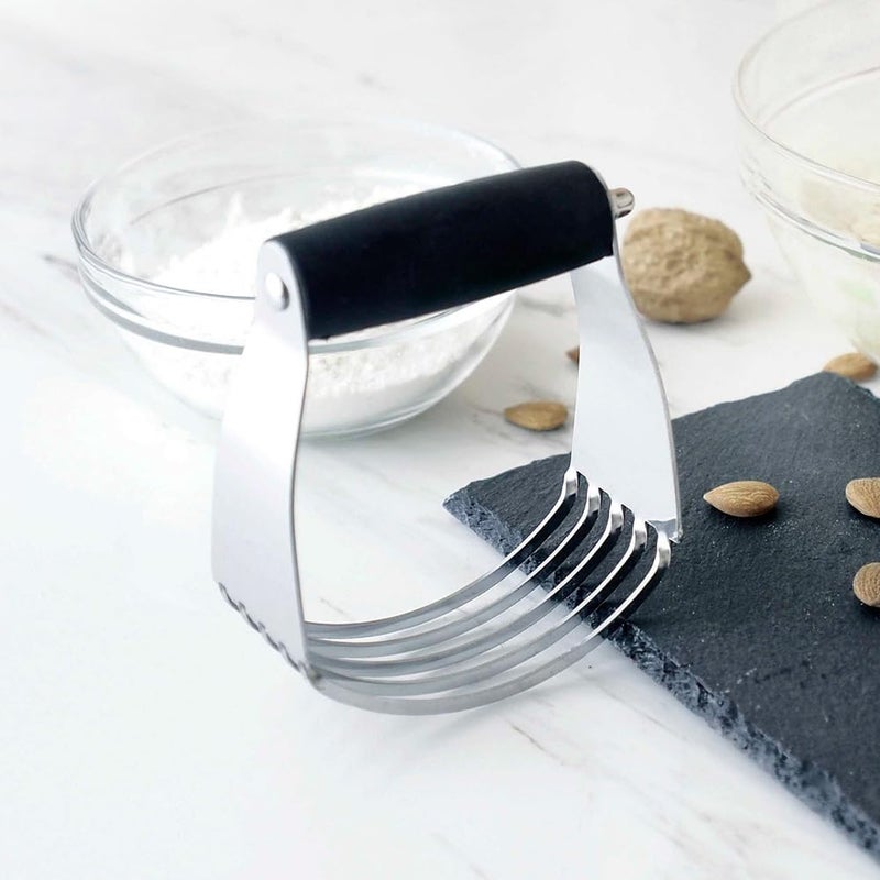 AZOFIA Dough Blender, Professional Heavy Duty Stainless Steel Pastry Dough Cutter Butter Cutter with Blades (1, Black) - Image 5