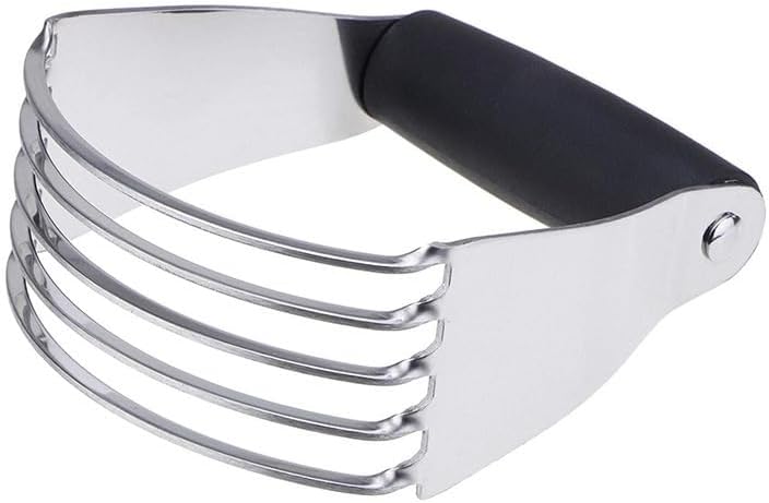 AZOFIA Dough Blender, Professional Heavy Duty Stainless Steel Pastry Dough Cutter Butter Cutter with Blades (1, Black) - Image 2
