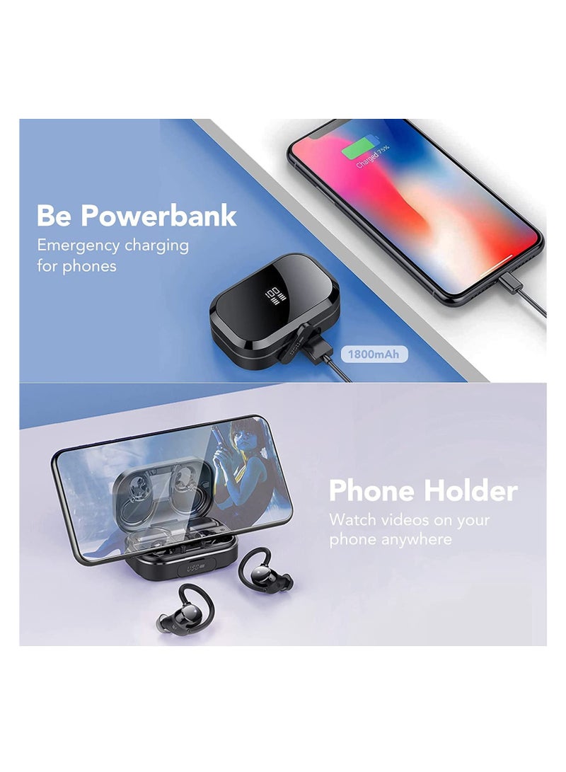 Zikra Ear Buds Wireless Earbuds, V5.3 Bluetooth Earbuds 120Hrs Playtime, 4.7g Mini Size Painless Wear, IPX7 Waterproof, Deep Bass 2.0, Over-Ear Earbuds Wireless Bluetooth Headphones for Sport Running - Image 5