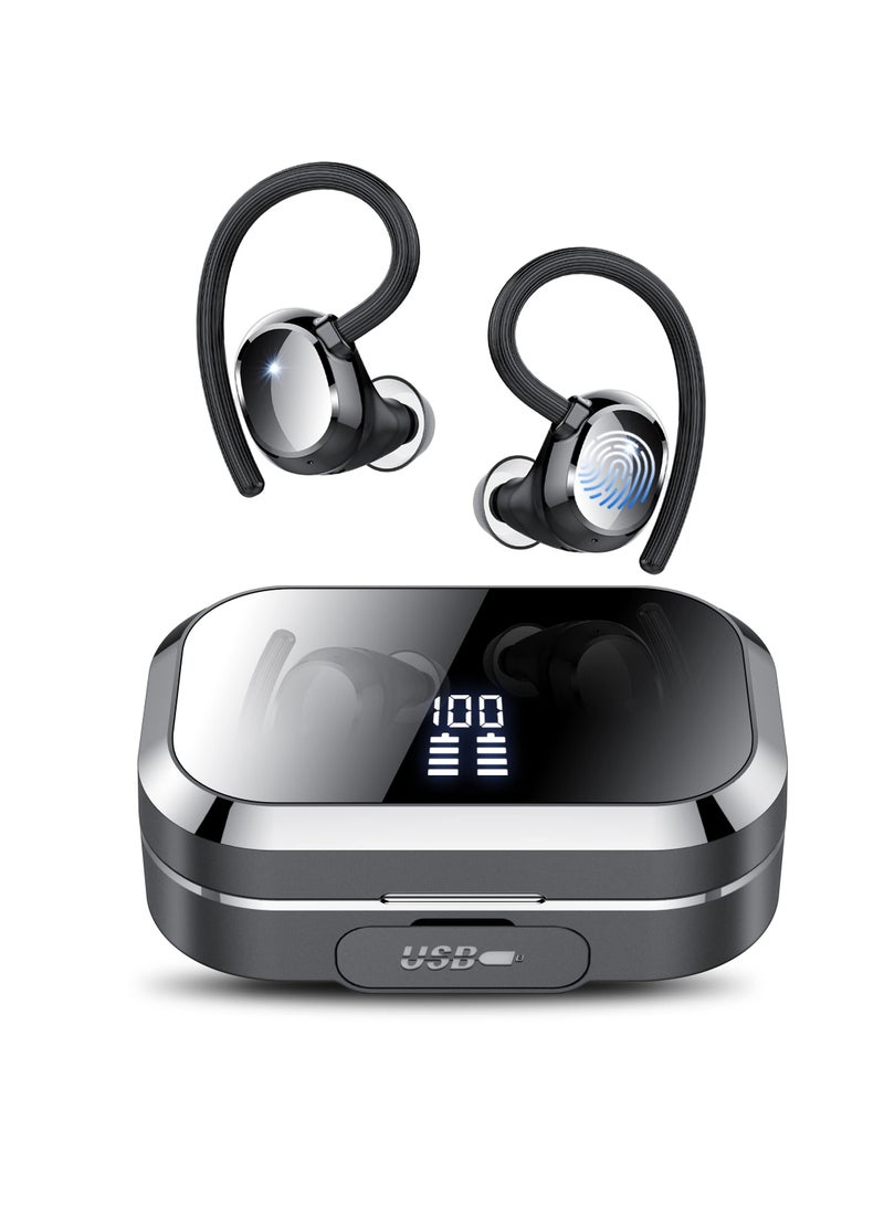 Zikra Ear Buds Wireless Earbuds, V5.3 Bluetooth Earbuds 120Hrs Playtime, 4.7g Mini Size Painless Wear, IPX7 Waterproof, Deep Bass 2.0, Over-Ear Earbuds Wireless Bluetooth Headphones for Sport Running - Image 1