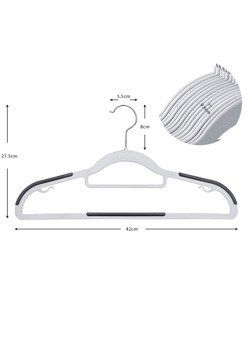 MRIMAYA 10 Pieces Cloth Hangers Heavy Duty Dry Wet Coat Clothes Hangers with Non-Slip Pads 360°Rotating Super Lightweight Organizer (Grey)  - Image 5