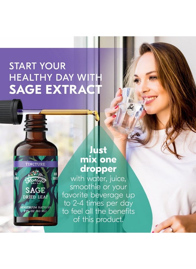 FLORIDA HERBS - Sage Extract Natural Dried Sage Supplement Sage Herb (Salvia Officinalis) Organic Sage Herbal Nonegmo Made In Usa 2 Oz - Image 1