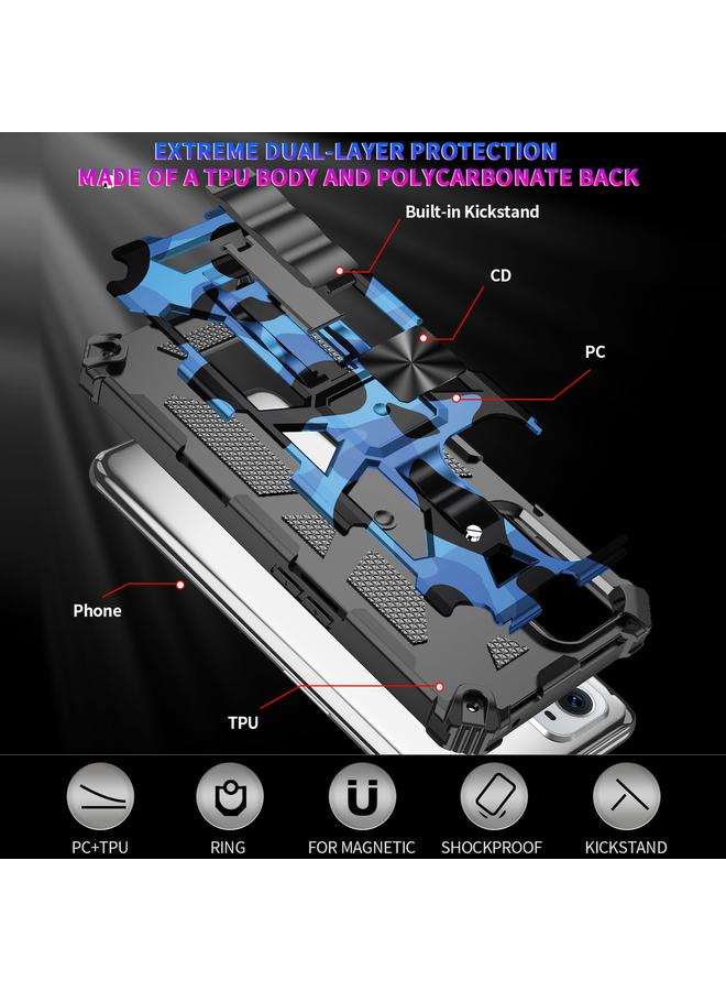 S-TOP Case For OPPO A74 / A93 5G Camouflage Armor Shockproof TPU + PC Magnetic Protective Case with Holder - Image 5