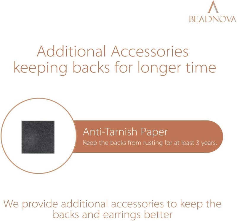 BEADNOVA بياد نوفا 50 قطعة دبابيس معدنية على شكل فراشة دبابيس خلفية لدبابيس الياقة دبابيس خلفية ذهبية 50 قطعة - Image 4