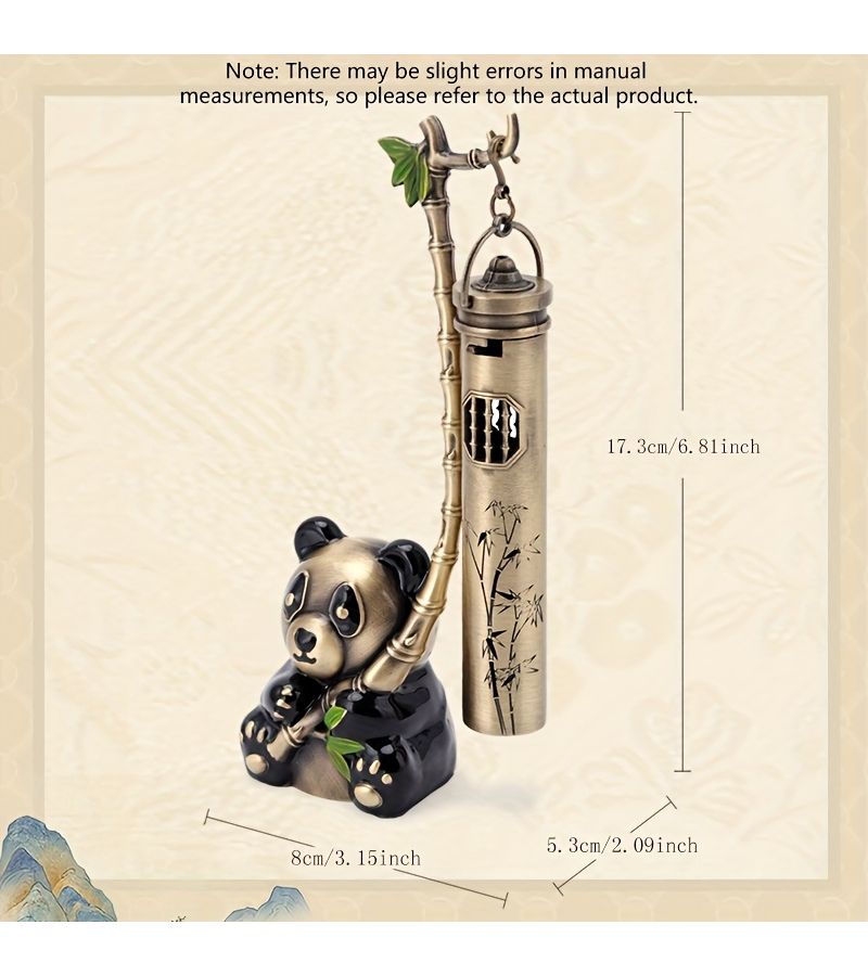 Panda Chinese Incense Stove 4.13 Inch Broken Line Incense Holder Home Atmosphere Decoration Small Ornament Holiday Gift Daily Souvenir Simple Box - Image 2