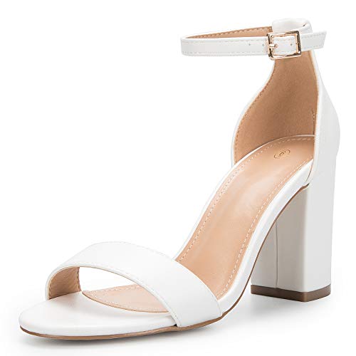COASIS Women's Chunky Block Heels Open Toe Ankle Strap 3.5 Inch Heeled Sandals - Image 1