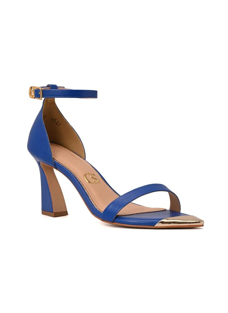 Blue Sandal with Metal Detail