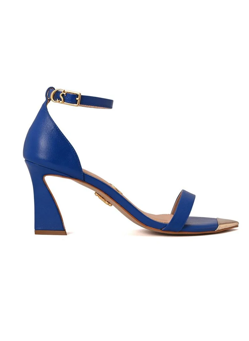 Carmen Steffens  Blue Sandal with Metal Detail for Women | Best Price UAE