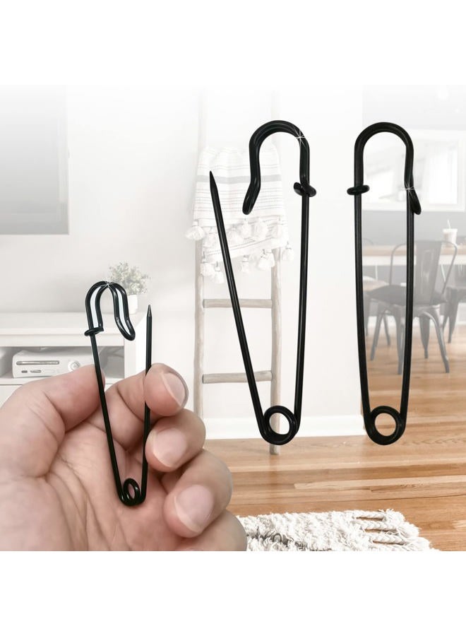 Urmspst Safety Pins (Upgraded), 3" Large Safety Pin Pack of 30 for Clothes Leather Canvas Blankets Crafts Skirts Kilts, Extra Large Heavy Duty Safety Pins (Black) - Image 3
