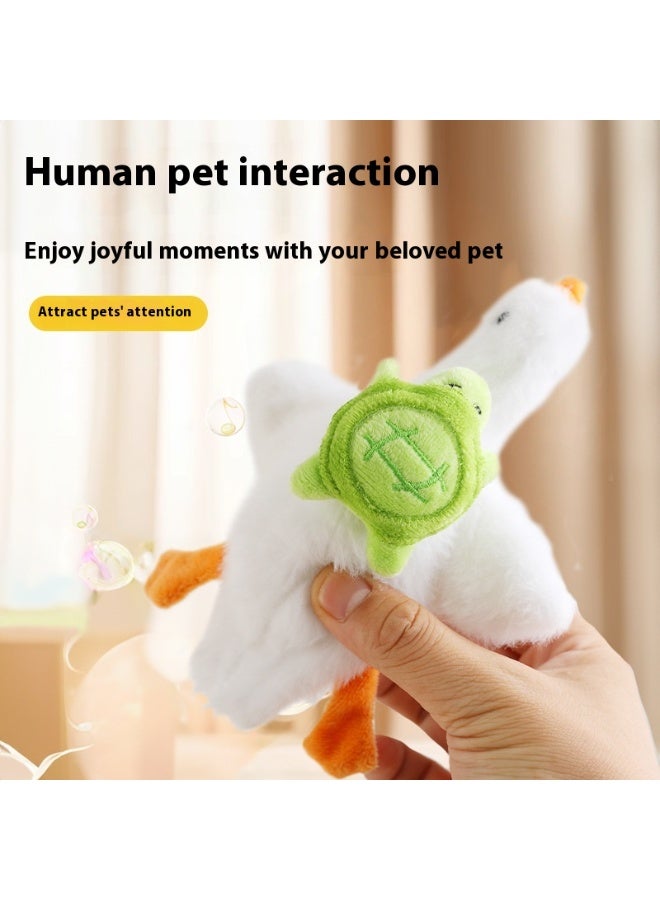 Rechargeable Electric White Goose Cat Teaser Plush Toy with Touch Activation, Interactive Flapping Bird Pet Toy with USB Charging Cable – Soft Plush for All Cat Breeds - Image 5