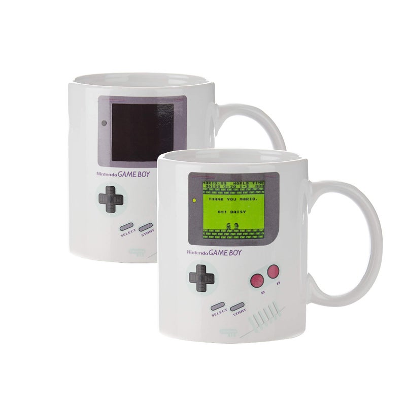 Paladone Gameboy Heat Changing Coffee Mug - Gift for Gamers, Nerds, Nintendo Mario Fans, Men, and Retro 90s Game Enthusiasts - 10 Ounces - Image 1