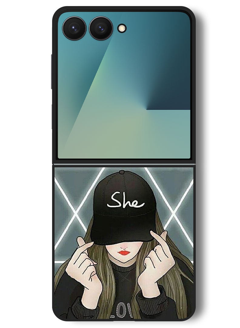 Theodor Case Compatible with Samsung Galaxy Z Flip 7 - 6.9 Inch Protection Shockproof Bumper Cover She On Cap - Image 1