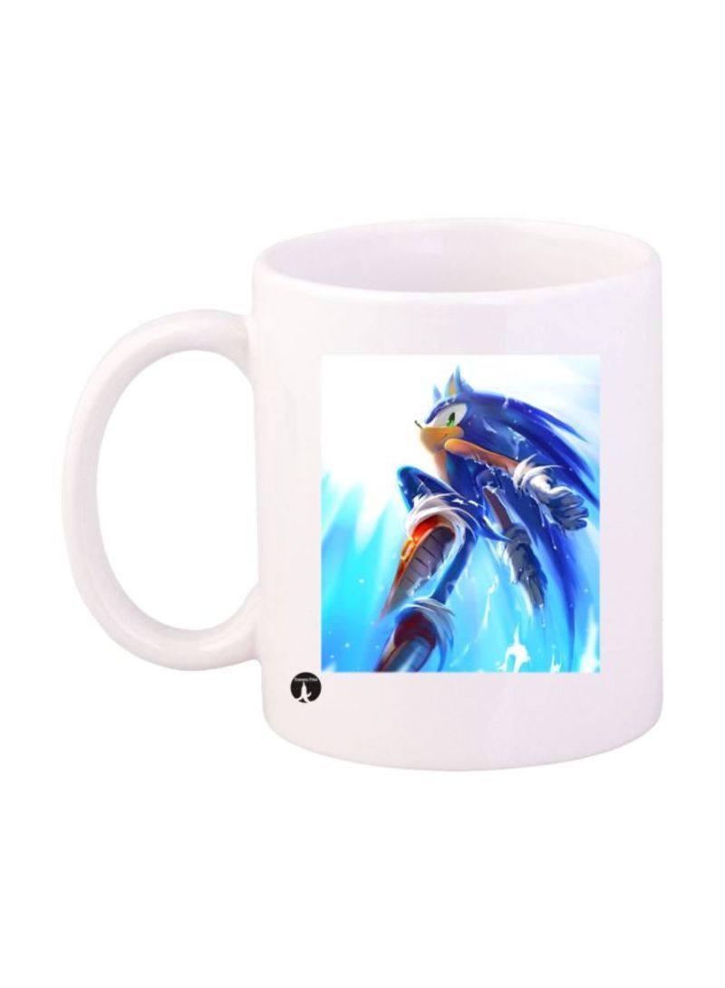 RKN Sonic Video Game Printed Mug White/Blue/Yellow