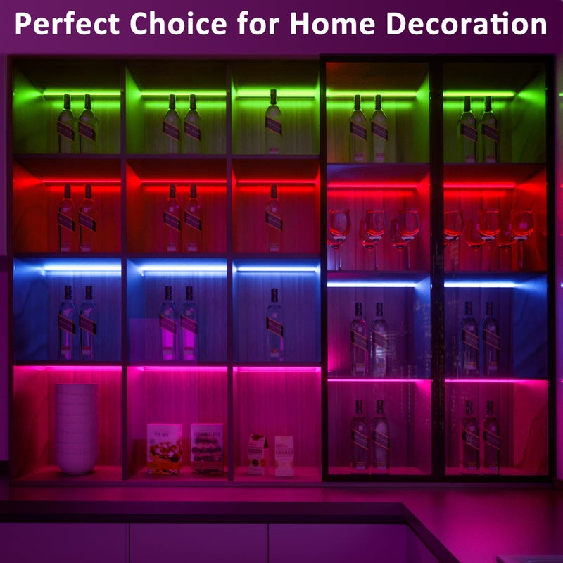Benreom 3 Pcs RGB Under Cabinet Lights Kit, Smart App and Remote Control Under Cabinet Lighting, Dimmible Under Counter Lights for Kitchen, Plug in LED Lights for Cabinet, Counter, Workbench, Desk - Image 4