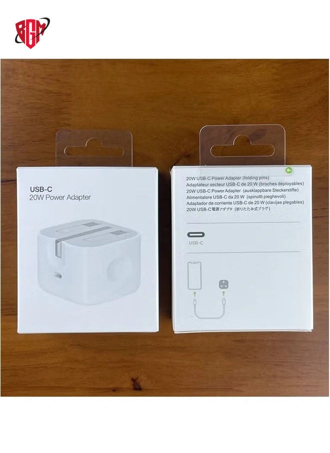 "Power Up in Style: USB-C 20W Power Adapter in Elegant White"