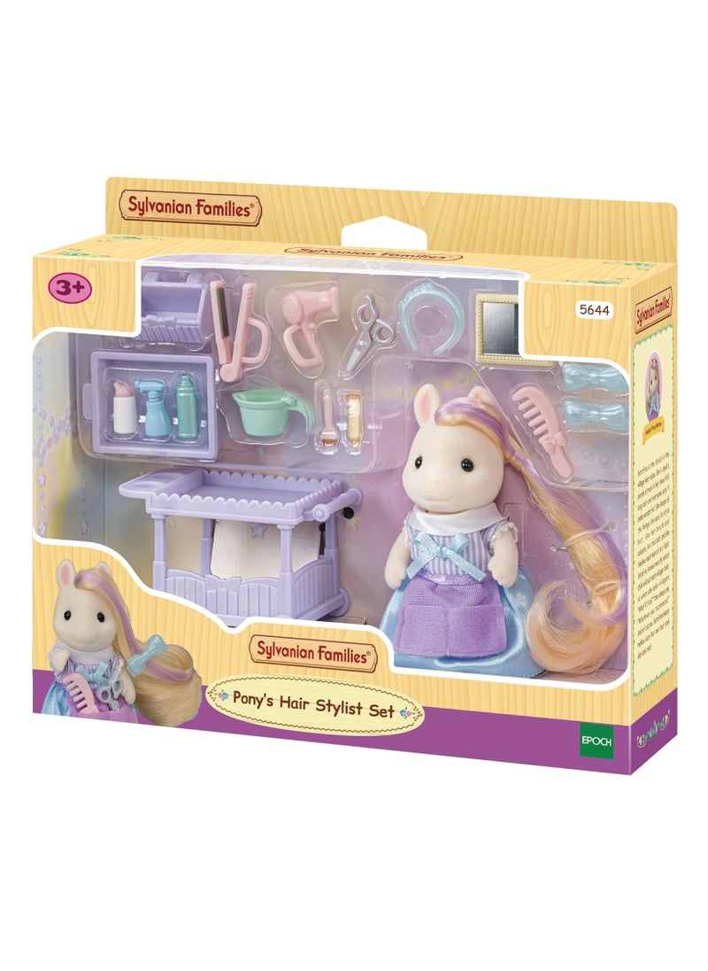 Sylvanian Families - Pony's Hair Stylist Set | Multi-Color | Includes Hair Cart, Accessories, and Manely Pony Mother Serafina | Features Comb, Hair Tools, and Storage | Ages 3 & Up - Image 1