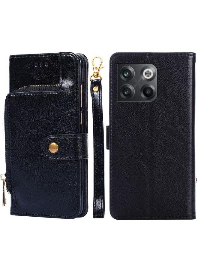 HuHa - Case Cover For For OnePlus Ace Pro 5G Zipper Bag Leather Phone Case(Black) - Image 1