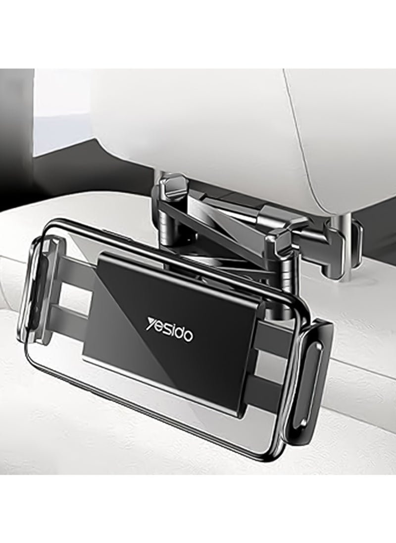 Yesido Car Tablet Headrest Mount, Back Seat Car Tablet Holder, 360 Degree, Tablets/iPhone 13/iPads/Smartphones  - Image 1