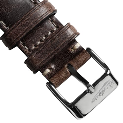 WatchGecko Vintage Highley Certified Genuine Italian Leather Replacement Watch Strap. Stylish and Durable Mens Wristwatch Strap. Padded for Comfort. Easy to fit. Chocolate Brown, 21 mm - Image 3