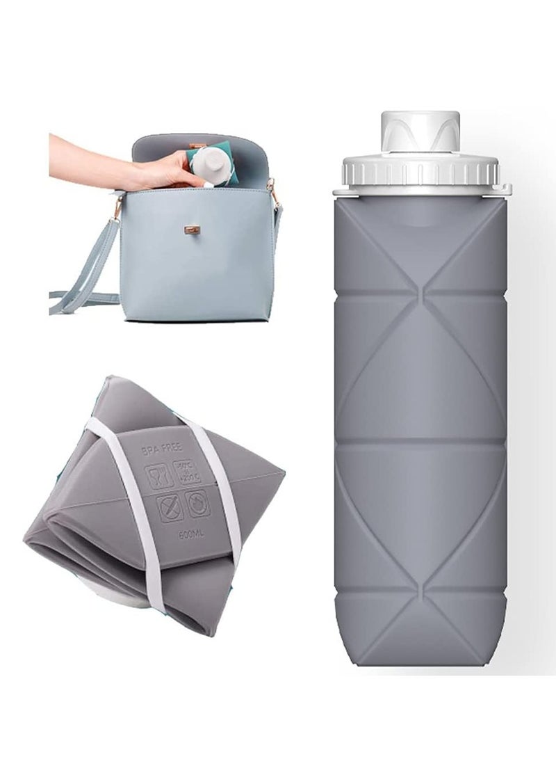 Cool Baby Style COOLBABY Collapsible Sports Water Bottles Leakproof Valve BPA Free Silicone Foldable Water Bottle for Gym Camping Sports Lightweight Travel Bottle Durable 20oz - Image 1