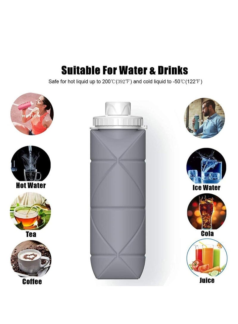 Cool Baby Style COOLBABY Collapsible Sports Water Bottles Leakproof Valve BPA Free Silicone Foldable Water Bottle for Gym Camping Sports Lightweight Travel Bottle Durable 20oz - Image 5