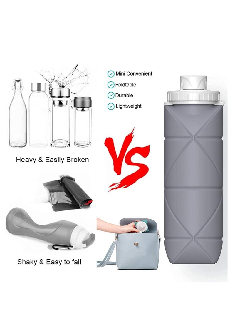 Cool Baby Style COOLBABY Collapsible Sports Water Bottles Leakproof Valve BPA Free Silicone Foldable Water Bottle for Gym Camping Sports Lightweight Travel Bottle Durable 20oz - Image 3