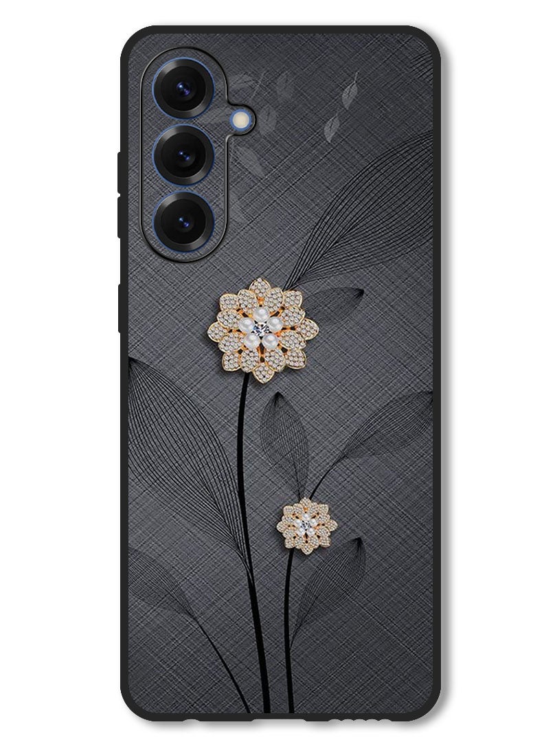 Theodor Case Compatible with Samsung Galaxy A36 Protection Shockproof Bumper Cover Diamond Flowers - Image 1