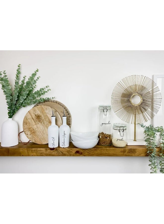 Horoof Market Set of 2 Rustic Wood Floating Shelves – Deep Wall-Mounted Storage for Kitchen, Living Room & Bathroom  - Image 3