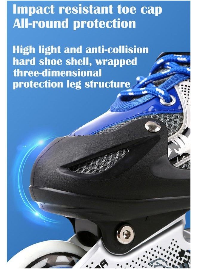 ZCM-HAPPY - Adjustable Inline Skates Roller Skate Set with LED 4 Wheel Flashing Lights - Image 1