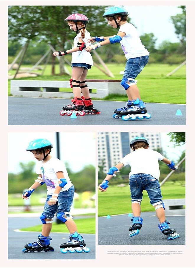 ZCM-HAPPY - Adjustable Inline Skates Roller Skate Set with LED 4 Wheel Flashing Lights - Image 1
