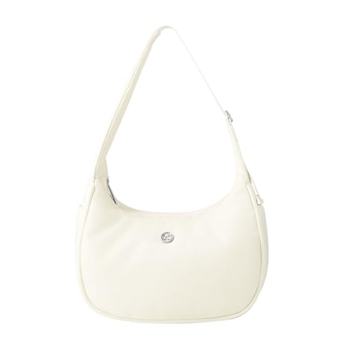 Babysun Mini Shoulder Bag Women Nylon Crescent Bag 4L Underarm Shoulder Purse Women's Shoulder Handbags Small Tote Bag Ivory - Image 1
