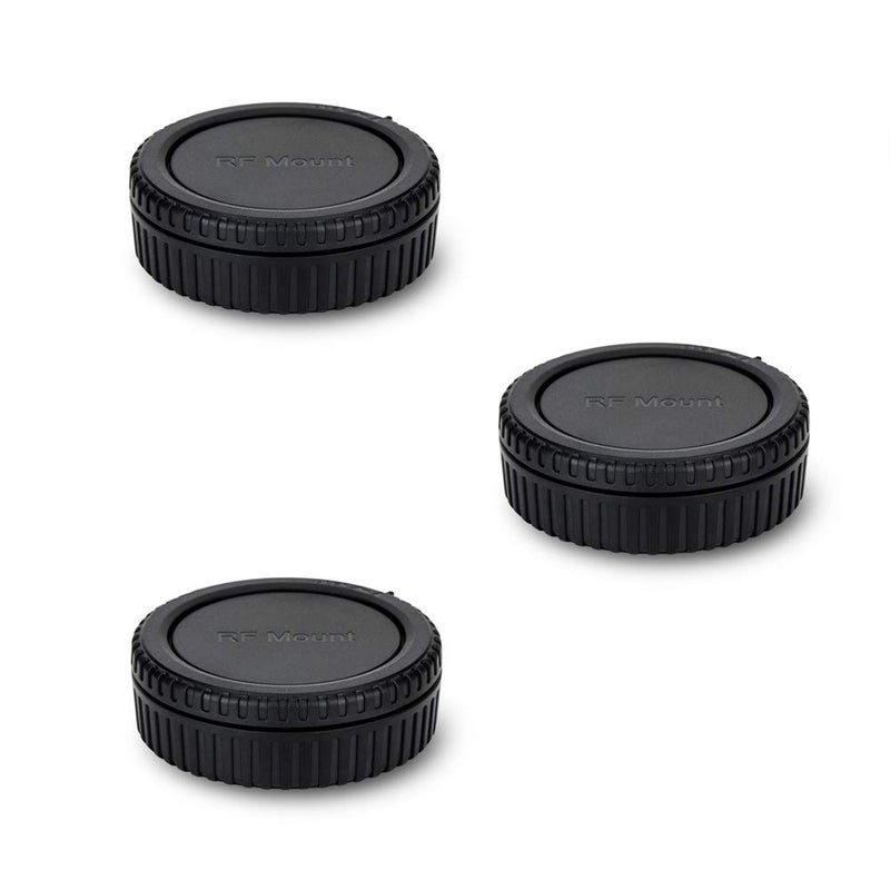 JJC Rear Lens Cap & Body Cap Cover for Canon RF Mount Mirrorless Camera EOS R100 R50 R10 R8 R7 R6 Mark II R6 R5C R5 Mark II R5 R3 R RP Replace RF Rear Lens Cap & R-F-5 Body Cap -3 Packs - Image 1