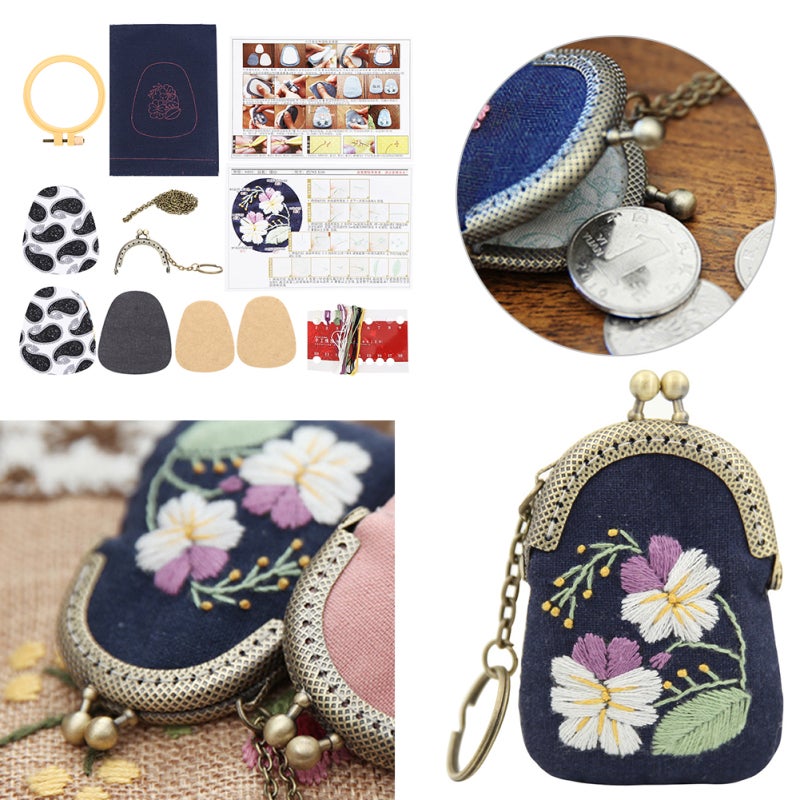 DIY Flower Embroidery Kit: 3D Colorful Pattern Skin-friendly Breathable Fabric - Durable Quality Hardware Key Chain Kit for Handmade Craft Lovers, Friend Gifting - Image 4