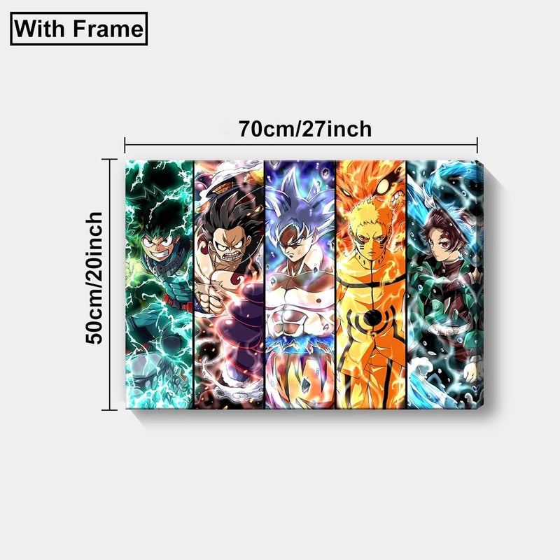KAIWALK Japanese Anime Poster Luffy Tanjirou MHA Lzuku Print on Canvas Painting Wall Art for Living Room Decor Boy Gift - Image 2