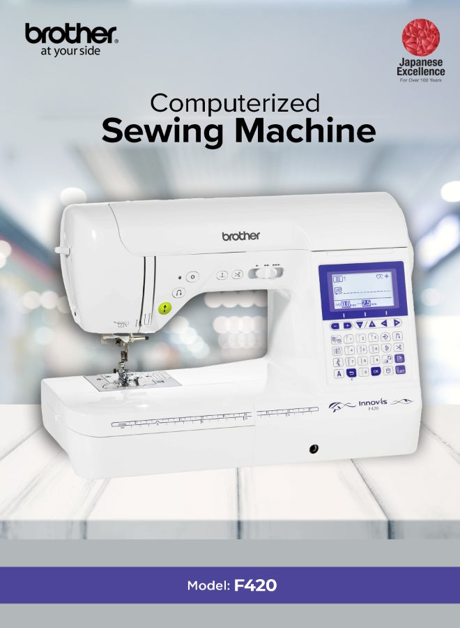 Brother Innov-is F420 Computerized Sewing & Quilting Machine – 180 Stitches, SFDS, LCD Display, Automatic Needle Threading & Thread Trimming  White color |Made in Vietnam F420 White - Image 2