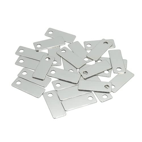 StayMax Metal Engraving Blanks Stamping Blanks 304 Stainless Steel Rectangle Blank Tags 25 PCS Nearly 1 Inch - Image 1