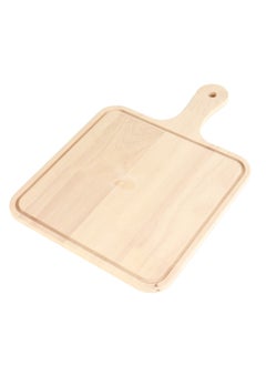 HOMEVEO Pizza serving tray with a rectangular wooden design, beige  - Image 1