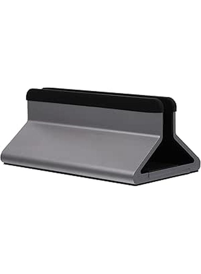 Adjustable Aluminum Alloy Laptop Stand Vertical Holder Space Saving Desk Rack Gray - Image 1