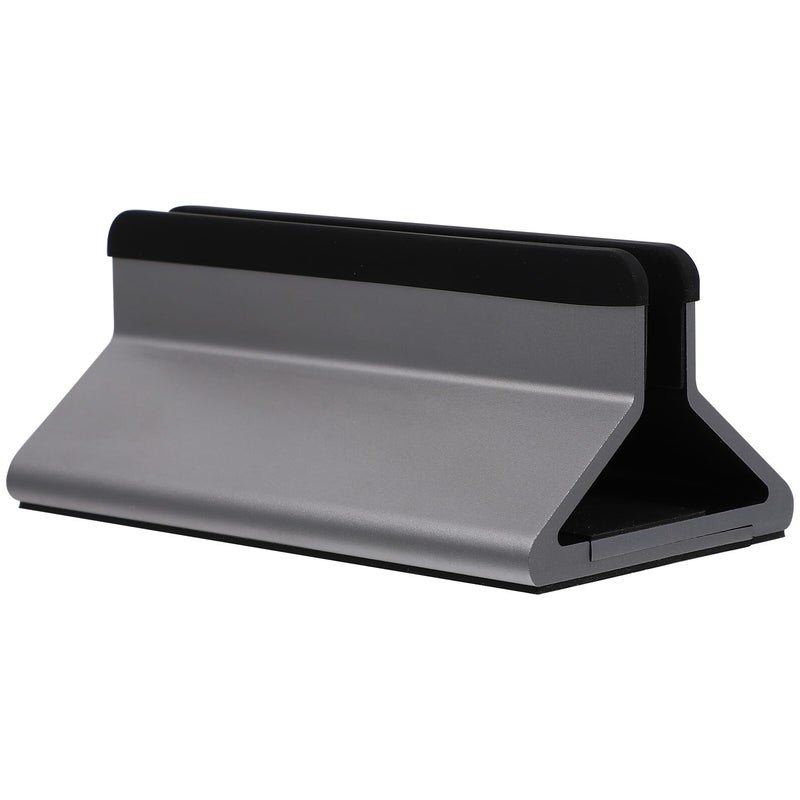 Adjustable Aluminum Alloy Laptop Stand Vertical Holder Space Saving Desk Rack Gray - Image 2