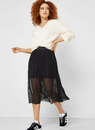High Waist Plisse Skirt
