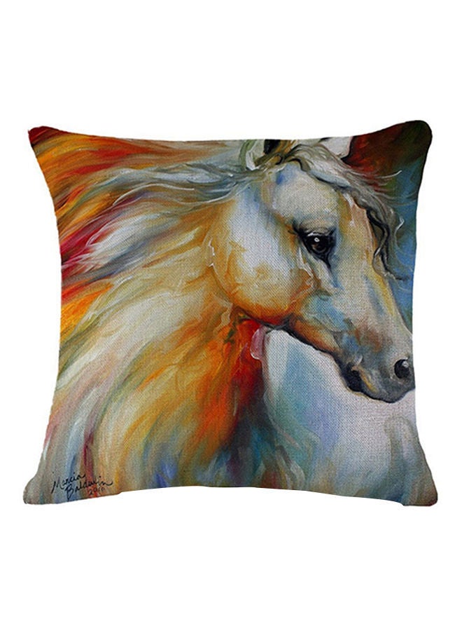 نيبمينينت غطاء وسادة حجم 18 بوصة مطبوع عليه حصان بالألوان المائية متعدد الألوان 45x45سنتيمتر