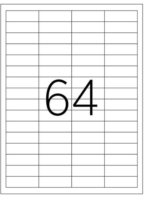 Label Laser Label KJ 2564 500 A4 Page Laser Label 48 5 x 16 9 mm Size 64 Labels on 1 A4 Page