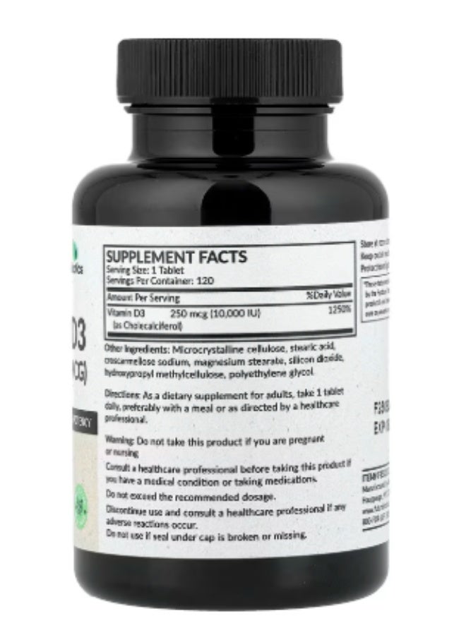Futurebiotics, Vitamin D3, 250 mcg (10,000 IU), 120 Tablets - Image 2