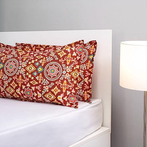Wakefit Pillow Cover | Premium Cotton 144 TC Pillow Floral Covers Standard - 18 x 27 inches (Hester - Set of 2) - Image 1