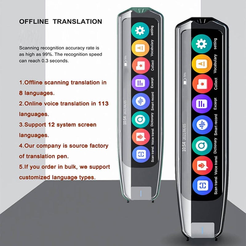 Wisoqu Smart Voice Translator Pen with Multi Language Bidirectional Translation and Recording Function - Image 2
