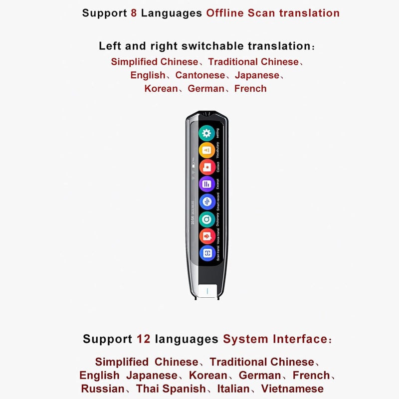 Wisoqu Smart Voice Translator Pen with Multi Language Bidirectional Translation and Recording Function - Image 5
