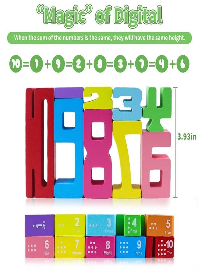 rytopt Wooden Number Building Blocks, 20Pcs Numbers, 1-10 Building Blocks, Wooden Blocks, Halloween, Christmas, Party Favors, Classroom Must Haves, Back to School Supplies, School Supplies - Image 2