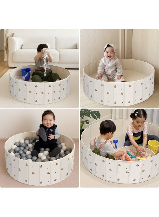 Portable Baby Sensory Play Pit with Foldable Design, Summer Fun, Creative Play, Pet Bathing, Ball Pit Games and Small Sandbox White - Image 2